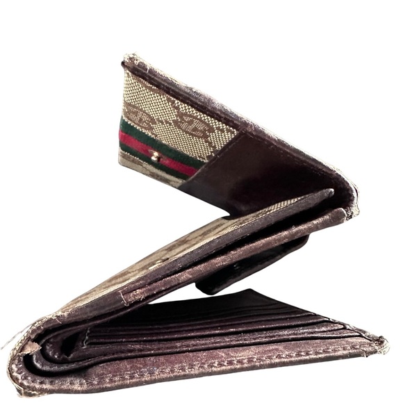 GUCCI Wallet Sherry Line Vintage Interlocking GG Canvas Leather - Picture 4 of 9